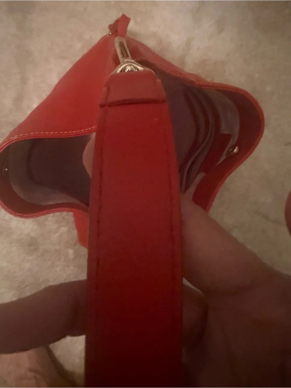 Dooney & Bourke Red Pebble Leather Hobo Bag Clean Clean
